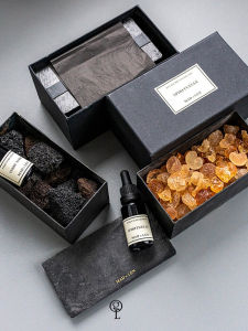 Handmade Gift Mad Et Len Square Volcanic Amber Iron Jar Scented Diffuser Stone Home Decor Aromatic Ornament for All Seasons