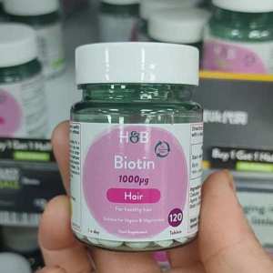 British HB Hoberb Biotin Vitamin B7 Vitamin H Long Hair Anti-alopecia 1000 Micrograms 120