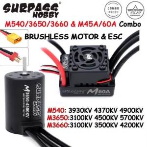 SURPASS HOBBY M540 M3650 M3660 Combo Waterproof Brushless Motor 3500/4200KV W/M45A/60A ESC for 1/10 1/12 RC Car Traxxas Off-Road