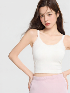 Secret World | Lace Straps with Padded Cups Womens Summer Tank Top