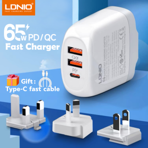 LDNIO | 65W GaN USB C Charger LDNIO Type C USB Charger PD QC PPS Wall Power Adapter Portable Quick Charge For Macbook Laptop iPad Tablet