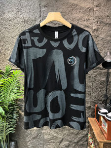 Fashionable Short Sleeve T-Shirt Mens Cotton Linen Embroidery Simple Personality Half Sleeve Trendy Versatile Body Shirt Trend