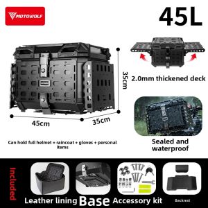 MOTOWOLF | Multifunctional Quick Release Waterproof Motorcycle Tail Box