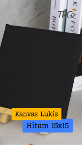 TRG Stretched Art Black Canvas Board 15x15 cm Watercolor Artist Acrylic Paint - Kanvas Hitam Media Lukis Cat Air Akrilik Minyak Poster Siap Melukis Ukuran 15 x 15 TRG