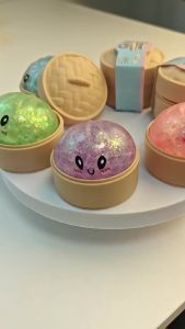 Bandai | Steamed Dumpling Shaped Sensory Squeeze Toy Squishiess Dumplings Stress Balls Fidget Sensory Toy Quick-Rebound Stress Relief Toy