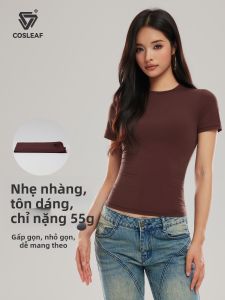 COSLEAF | Slim Fit Round Neck Short Sleeve Breathable Fitness T-Shirt