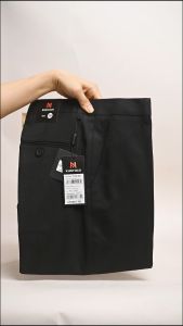 Quần tây nam Khatoco không ly màu đen xám (tặng vớ cao cấp)