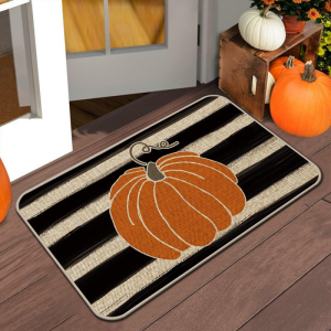 VIKAMA Halloween Pumpkin Welcome Doormat Non Slip Dust Proof Front Door Entry Floor Mat Kitchen Area Rug Home Decor