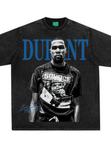 เสื้อยืดคอกลมแขนสั้นผ้าฝ้ายแท้พิมพ์ลายดิจิทัลสไตล์ย้อนยุคสไตล์อเมริกัน ทรงหลวม ใส่สบาย สำหรับผู้ชาย