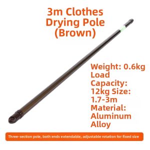 Drying Clothes Quilt Aluminum Alloy Extendable Pole
