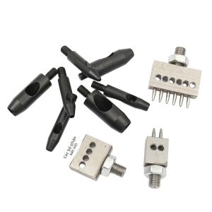 1 Cái Khuôn Đục Lỗ Ren M6 Dùng Cho Máy Đục Vulcan 3 Kiểu Châu Âu Khoảng Cách Giữa Các Lỗ Tròn Dùng Cho Kim Loại Đồ Da Thủ Công DIY Phụ Kiện May Vá Thủ Công