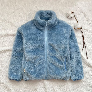 Kids Overcoat Coral Fleece Fall and Winter Fleece-Lined Baby Double-Sided Stuffed Thickened Heattech Boys and Girls Polar Fleece Top Winter