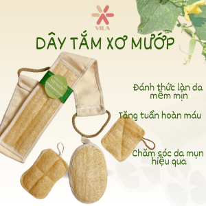 [Mua kèm Deal Sốc] Combo bộ 6 sản phẩm bông tắm xơ mướp hàng Xuất khẩu- 100% từ Sơ mướp tắm Tự Nhiên Tẩy Da Chết Massage Cơ thể