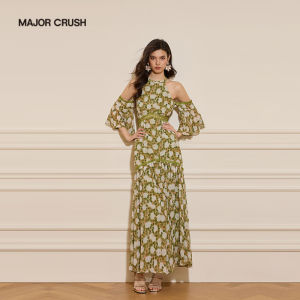 Halter Off-Shoulder Floral Dress