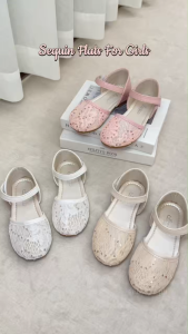 Girls Sequin Lace Mary Jane Shoes Elegant Soft Sole Princess Ballet Flats for Kids and Toddlers 1-9 Years Old