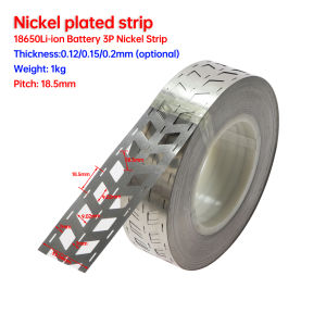 Dải Thép Mạ Niken 1KG Kích Thước 0.15x18.5mm Dùng Cho Hàn Pin Lithium 18650 Tùy Chọn 2P 3P 4P 5P 6P Dây Niken