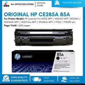 Original HP CE285A 85A Black LaserJet Toner Cartridge