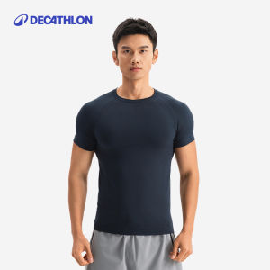 Decathlon Fitness Clothing Mens Slim Fit Quick Dry High Elasticity Training Top Short Sleeve Sportswear 360660SAT2
