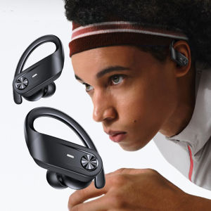 บลูทูธ 5.4 หูฟังไร้สายกันน้ํากีฬา Over-Ear Hooks หูฟังพร้อมไมโครโฟนสําหรับกีฬาวิ่งออกกําลังกาย 80Hrs Palytime