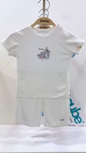 Bộ quần áo trẻ em ngắn tay cúc bấm vai nhiều màu sắc cho trẻ sơ sinh và trẻ nhỏ Boube vải sợi tre cao cấp Bamboo thông minh thoải mái Size 3-24M