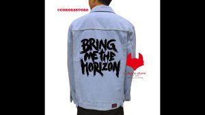 Jaket Jeans Printing Sablon Pria PREMIUM - PUTIH OFFWHITE & MOCCA MOTORHEAD