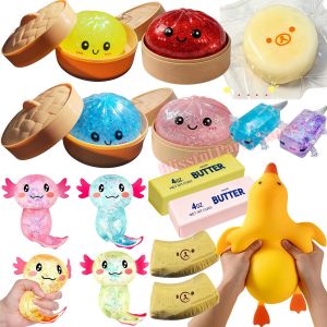 Glitter Dumpling Squishy with Box Dumplings Sensory Squeeze Toy for Stress Relief ASMR Children Adult Birthday Gifts Party Favor