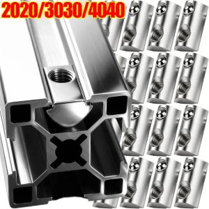 T Shape Block Sliding Nut Hammer Spring Ball Zinc Plated Carbon Steel for 2020 3030 4040 Aluminum Profile Extrusion Slot Track