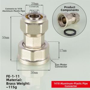 CHUANGYI | Transition Three-way Connector M30 to 1/2 Inch Inside and Outside Threads