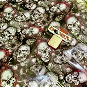 Skull vinyl sticker wrap 150cm x 30cm -adhesive -stretchable -waterproof -waterproof