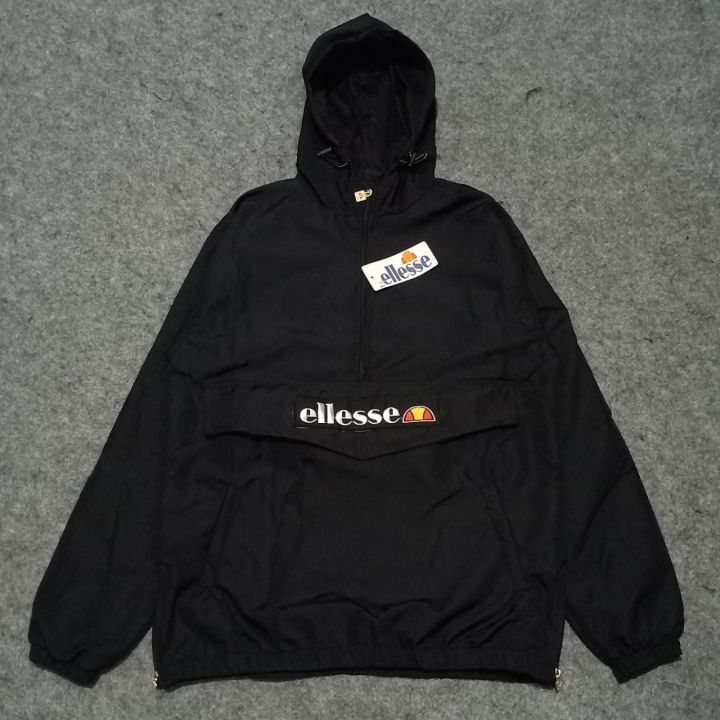 Black Ellesse Cagoule Jaket Sweater Pria Wanita CAGOULE ELLESSE