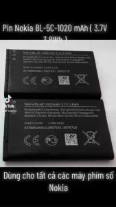 Pin Nokia BL-5C-1020 mAh Dùng Cho Các Điện Thoại Phím Số Nokia