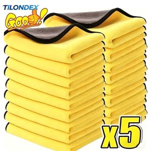 TILONDEX 30x30cm Double Sided Thick Coral Velvet Car Cleaning Towel Super Absorbent Lint Free No Water Spot Auto Detailing Cloth