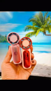X688 Red Diamond Portable Handheld Fan USB Rechargeable Silent Cooling Fan 7-Color Mini Pocket Fan