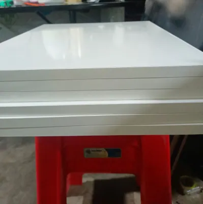 (nhận cắt theo yêu cầu) tấm ván làm bàn_ Tấm ván MDF 17mm 2 mặt phủ melanin trắng(đen) làm bànkệ giá đơtủ.