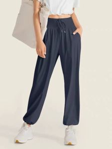 กางเกงโยคะผู้หญิงแห้งเร็ว กางเกงวิ่งออกกำลังกาย กางเกงขายาวลำลอง กางเกงขายาวทรงหลวมสำหรับออกกำลังกาย ไนลอน กระชับสัดส่วน