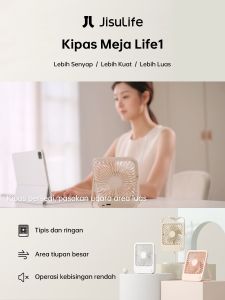 JISULIFE Kipas Angin Meja Bisa Digunakan Sebagai Power Bank Kipas Angin Kecil Super Senyap Untuk Penggunaan di Meja