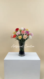 Akara Dokmaii แจกันดอกคาร์เนชั่น ดอกไม้ปลอมพร้อมแจกัน Artificial Carnetion flower vase