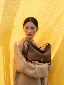 Tea Scented Calf Leather Hobo Tote Bag