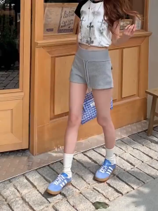 กางเกงขาสั้นผู้หญิงผ้ายืด ใส่สบาย (G36) กางเกงวอร์ม มีเชือกรูด สีทึบ กางเกงใส่นอน