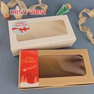 Idopackage - กล่องเบเกอรี่ WB51 & KB51 กระดาษคราฟท์และสีขาว 6.5 x 13 x 3.5 ซม. แพ็ค10 ใบ ผู้ดี 600 บรรเทา