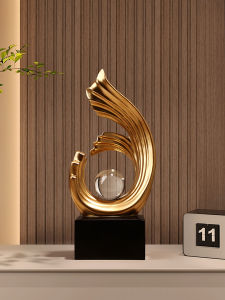 BHM Luxury Resin Glass Decorative Figurine for Office Living Room Entrance Modern Minimalist Style Moving House Gift