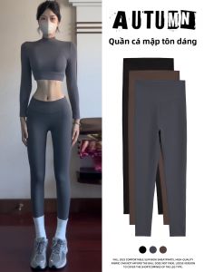 YIFANSHI | Slim Gray High-waist Thickened Yoga Pants