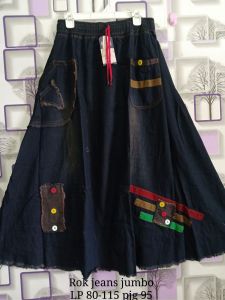 Rok Jeans Jumbo kancing Khn panjang