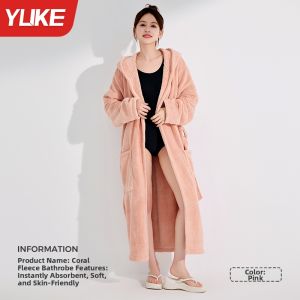 YUKE |Women Wearable Bath Robe Home Use & Swimming High Absorbency