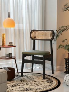 XIANGNANSONG | Rattan-Style Retro Dining Chair Green