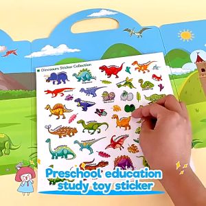Buku Sticker Kanak Kanak Boleh Tanggal Guna Semula Latih Fokus Belajar Bahasa Inggeris Awal Edukasi Kids Reusable Static Sticker Book Theme Cartoon Puzzle Early English Learning 可重复贴静电贴纸书主题场景卡通贴画贴纸儿童玩具培养专注力益智早教英语学习 B070