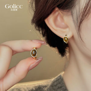New 2025 Beauty Ring Ear Cuff Womens Vintage Earring Small High-End Sensation Ear Jewelry Tiger Eye Stone Circle Ear Ring