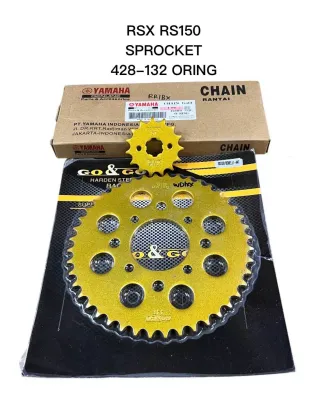 RS150 RSX Sprocket 428 ORing Gold RK Full set Gold Sprocket ORing Chain Rantai Set