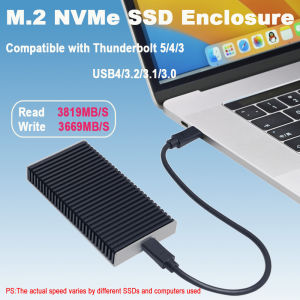 40Gbps USB4 M.2 NVMe SSD Enclosure Compatible with Thunderbolt 5/4/3 USB3.2/3.1/3.0 Support M/B+M Key for MacBook M1 M2 Pro/Max
