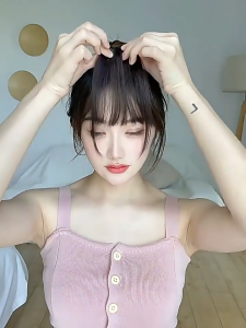 Nicedays🍒Rambut Palsu Berponi Udara Poni Palsu Berbulu Halus Alami Rambut Palsu Tanpa Jahitan Rambut Palsu Ringan